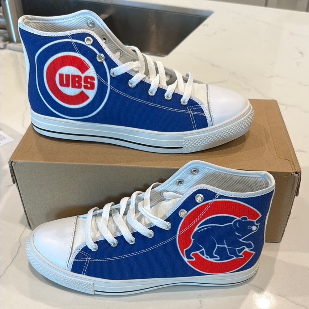 Blue High-Top Cubs Sneakers